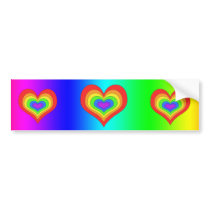Rainbow Hearts Bumper Sticker