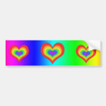 Rainbow Hearts Bumper Sticker