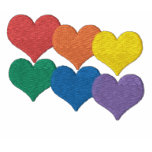 Rainbow Hearts embroidered shirts
