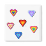 Rainbow Hearts Fridge Magnets