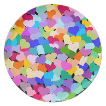 Rainbow Hearts Mosaic Plate
