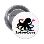 Rainbow Hearts Octopus Lots of Love Button