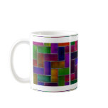 Rainbow Herringbone Brick Stained Glass Window Coffee Mug