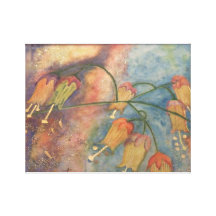 Rainbow honeysuckle flowers stretched canvas prints