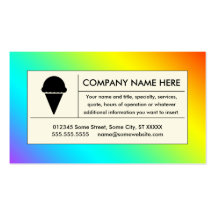 rainbow ice cream business card