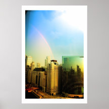 Rainbow In Chicago Posters