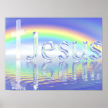 Rainbow Jesus Cross Print
