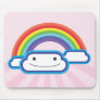 Rainbow Kawaii Pink Background Mouse Pads