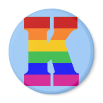 Rainbow Letter K Refrigerator Magnets