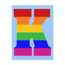 Rainbow Letter K Postcard