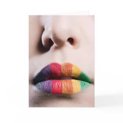Rainbow Lips Greeting Card by iheartshop