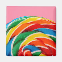Rainbow Lollipop Close-Up Magnets