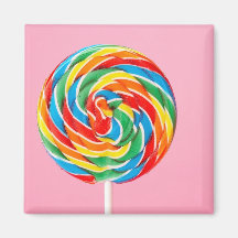 Rainbow Lollipop Fridge Magnets