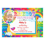Rainbow lotsa colours birthday invitation