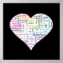 Rainbow Love Heart Typography Posters