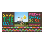 Rainbow Love Hearts Save The Date Photo Card