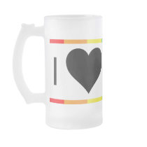 rainbow love. i heart men. coffee mug