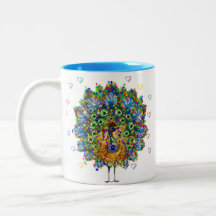 Rainbow Love Peacock Mugs