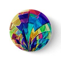Rainbow Magical Floral Pattern V1 Pinback Buttons