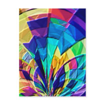 Rainbow Magical Floral Pattern V1 Postcard