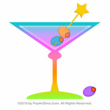 Rainbow Martini Sculpture, Pin, Ornament Photo Cut Outs