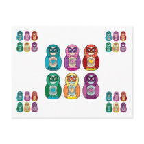 Rainbow Matryoshka Owls