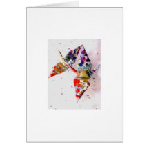 rainbow molecule peace cranes greeting card