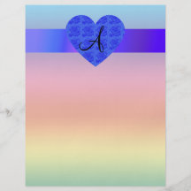 Rainbow monogram rose heart flyer design