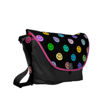 Rainbow Multicolor Smiley Face Pattern Courier Bag