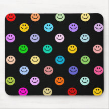 Rainbow Multicolor Smiley Face Pattern Mouse Pad