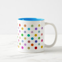 Rainbow Multicolor Smiley Face Pattern Mugs