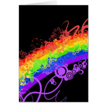 Rainbow Nebula Vector Rainbow Greeting Card