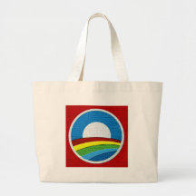 Rainbow Obama  Circle Design Canvas Bag