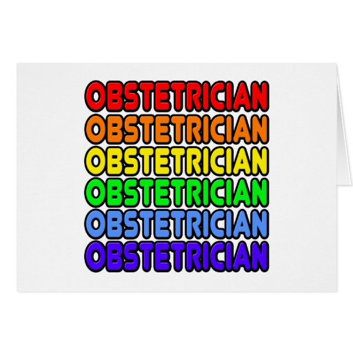 Rainbow Obstetrician Greeting Cards