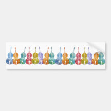 Rainbow of Basses Bumper Stickers