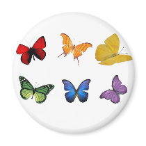 Rainbow of Butterflies Fridge Magnet