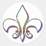 Rainbow Outlined Fleur de Lis Stickers