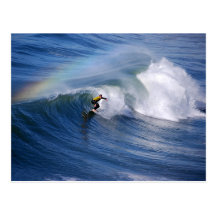 Rainbow Over a California Surfer Postcard