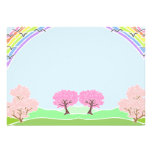 Rainbow Over Blossom Trees Set Custom Invites