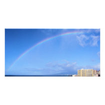 Rainbow over Honolulu, Hawaii Personalized Photo Card