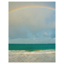 Rainbow over ocean flyer design