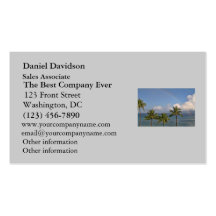 Rainbow over the Ocean with Palm Trees Business Card Template