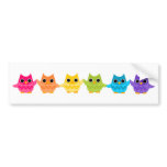 Rainbow Owls Bumper Sticker