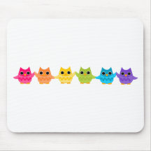 Rainbow Owls Mousemat