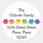 Rainbow Owls Round Sticker