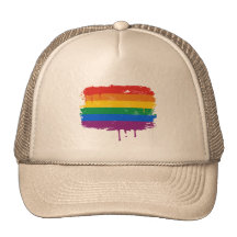 Rainbow Paint Mesh Hat