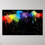 Rainbow Paint Splatters posters