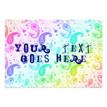 rainbow paisley invitations
