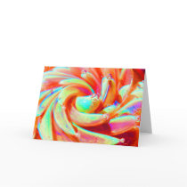 Rainbow Pastel Anemone Bubble Spiral Blank Card