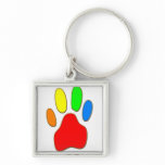 Rainbow Paw Keychain